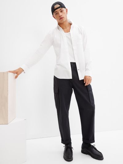 Stretch Ποπλίνα Πουκάμισο σε Slim Fit-428578000