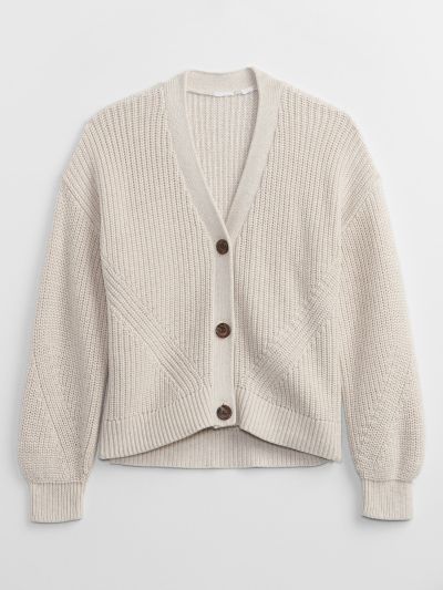 Μπεζ Παιδική Shaker-Stitch Ζακέτα-402400001