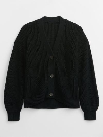 Μαύρο Παιδική Shaker-Stitch Ζακέτα-402400000