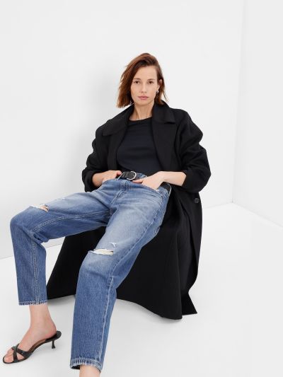Μπλε High Rise Barrel Jean Παντελόνι με Washwell-406634000