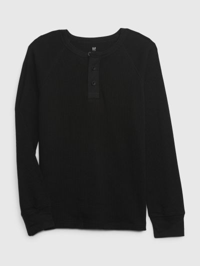 Kids Waffle Henley T-Shirt-451553001