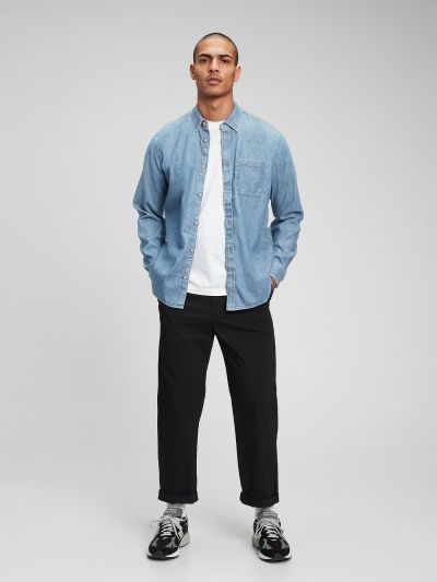 Μπλε Denim Pocket Πουκάμισο-736872001
