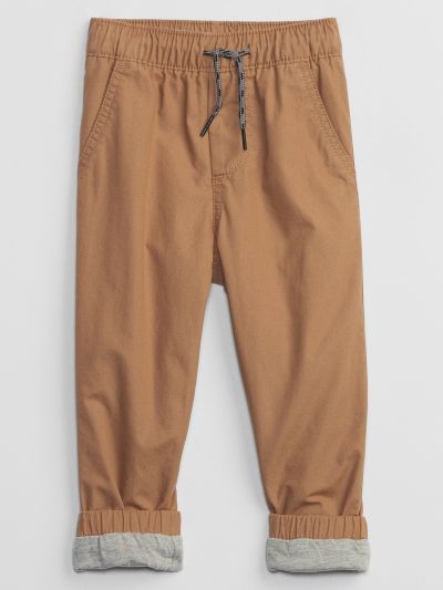Καφέ babyGap Cozy-Lined Everyday Jogger Παντελόνι με Washwell-523118000