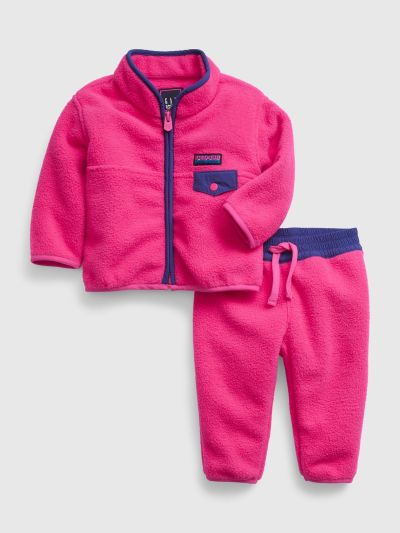 Ροζ Βρεφικό Arctic Fleece Mockneck Σύνολο Σετ-486585002