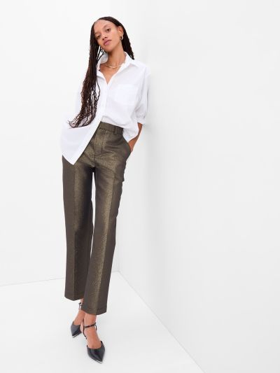 Metallic Straight Up Pants-507095000
