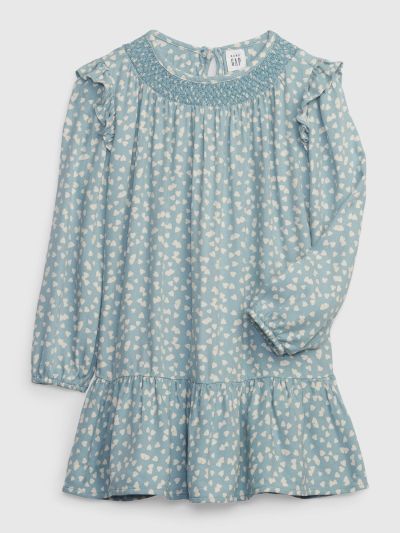 Μπλε Νηπιακό Ruffled Tiered Φόρεμα-485206001