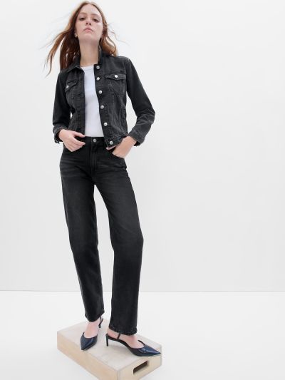 Μαύρο Mid Rise Distressed '90s Loose Jean Παντελόνι με Washwell-872565000