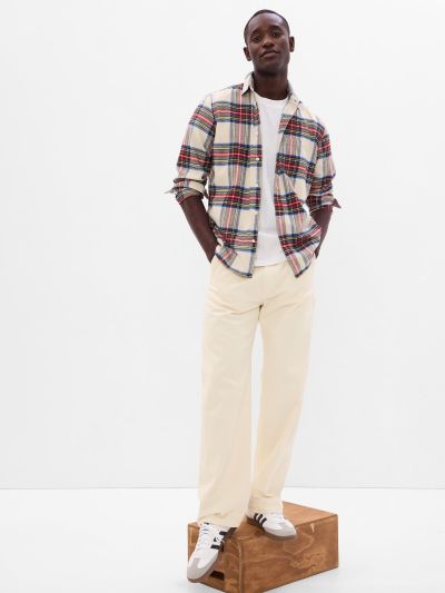 Organic Cotton Midweight Flannel Shirt-426912014