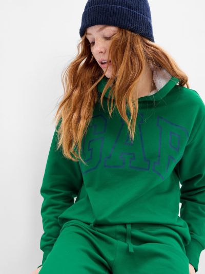Πράσινο Gap Logo Sherpa Φούτερ-519469004