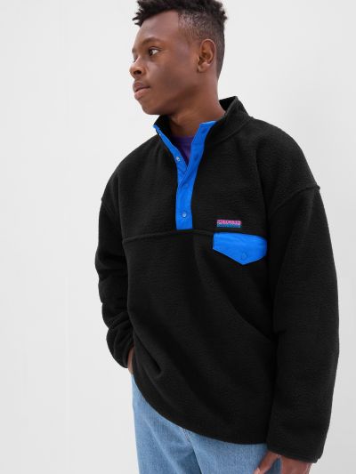 Μαύρο Teen Arctic Fleece Mockneck Πουλόβερ-486825000