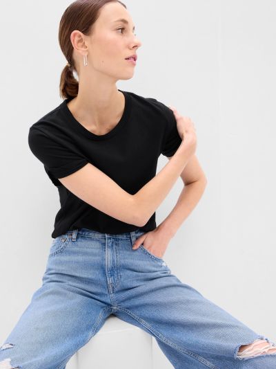 Μαύρη Vintage Μπλούζα από 100% Οργανικό Βαμβάκι-795346006