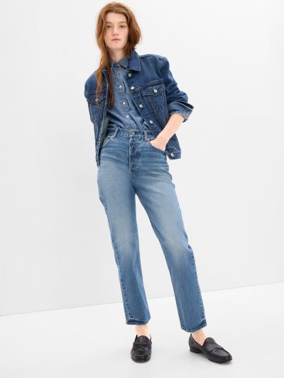 High Rise Cheeky Straight Jeans-703551000