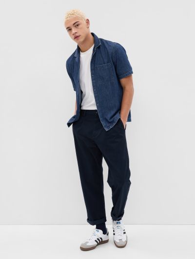 Μπλε Denim Πουκάμισο με Washwell-571948000