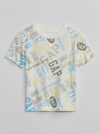Άσπρη babyGap Logo Print Μπλούζα-550925002