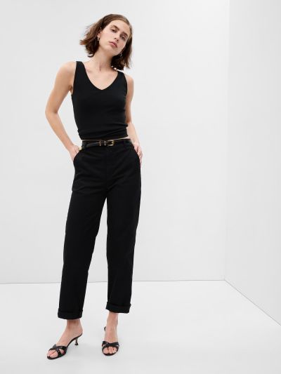 High Rise Girlfriend Khakis with Washwell-841275005