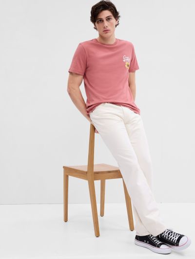 Μπεζ Straight Jean Παντελόνι με Washwell-543900000