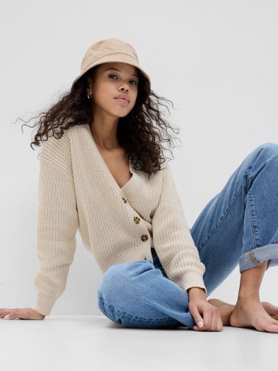 Μπεζ Shaker-Stitch Ζακέτα-592231002