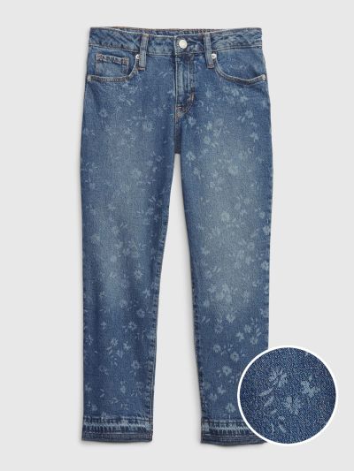 Μπλε Παιδικό Mid Rise Girlfriend Jean Παντελόνι με Washwell-557971000
