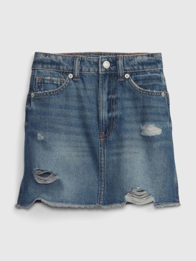 Μπλε Παιδική High Rise Denim Φούστα με Washwell-649793000