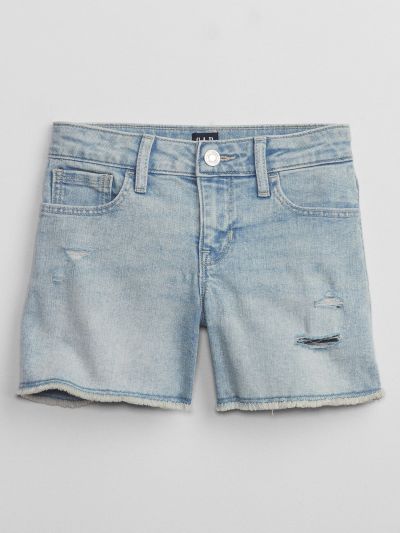 Μπλε Παιδική Mid Rise Midi Denim Σορτς με Washwell-594028000