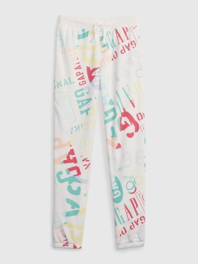Άσπρο Παιδικό Gap Logo Print Joggers-602635001