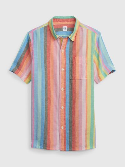 Multi Παιδικό Linen-Cotton Oxford Πουκάμισο-594450004
