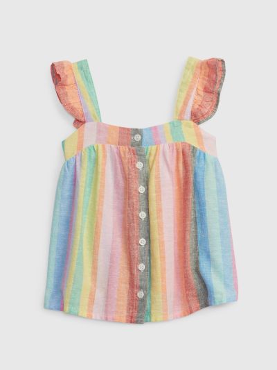 Multi Νηπιακό Linen-Cotton Ριγέ Αμάνικο Τοπ-602041000