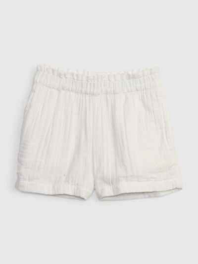 Άσπρο Νηπιακό Crinkle Gauze Pull-On Σορτς-602057000