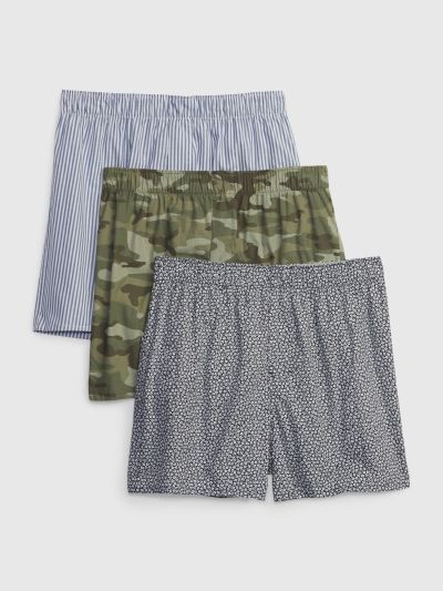 Πράσινο Βαμβακερά Boxer Εσώρουχα (3-Pack)-796309005