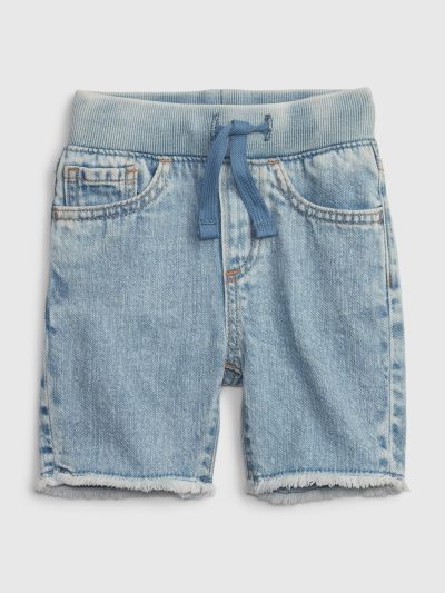 Μπλε Νηπιακό Pull-On Denim Σορτς με Washwell-603250000
