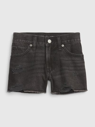 Μαύρο Παιδικό Low Stride Denim Σορτς με Washwell-601000000