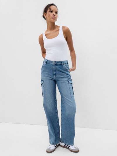 Μπλε Mid Rise '90s Loose Cargo Jean Παντελόνι-570930000