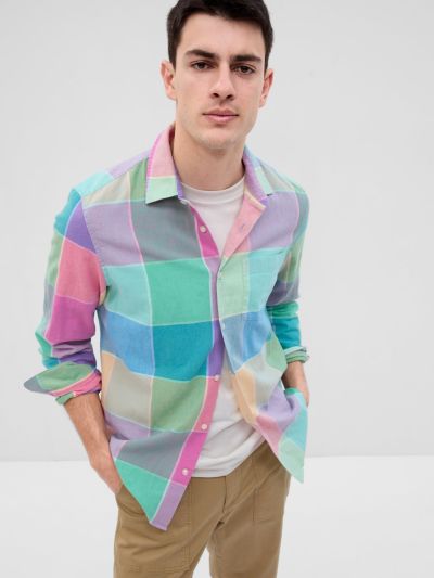 Multi Linen-Cotton Πουκάμισο-585726003