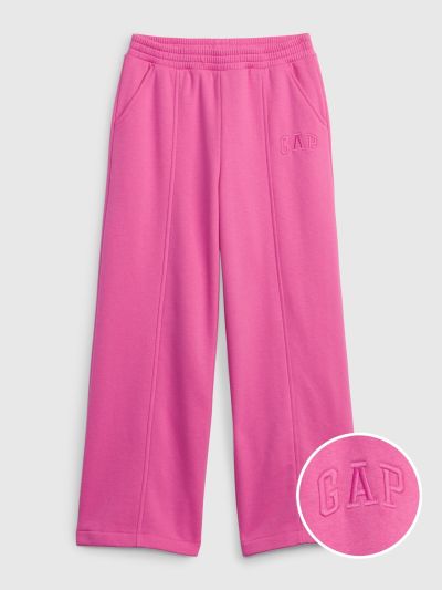 Ροζ Παιδικό Gap Logo Wide-Leg Παντελόνι Φόρμας-601278000