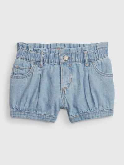 Μπλε Βρεφικό 100% Οργανικό Βαμβάκι Bubble Denim Σορτς με Washwell-600825000