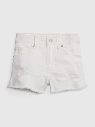 Άσπρο Παιδικό High Rise Shortie Σορτς με Washwell-600957000