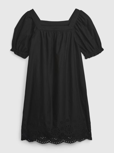 Παιδικό Eyelet Puff Sleeve Φόρεμα-601097001