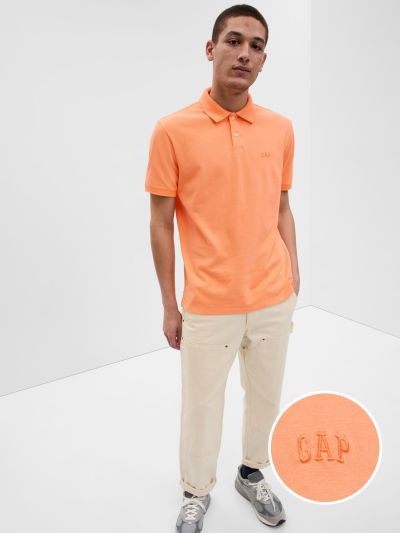 Πορτοκαλί Gap Logo Pique Polo Μπλούζα-586306007