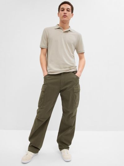 Μπεζ Gap Logo Pique Polo Μπλούζα-586306000