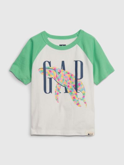 Άσπρη Νηπιακή Mix and Match Gap Logo Raglan Μπλούζα-595299000