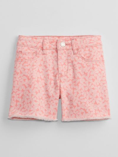 Παιδικό Mid Rise Print Midi Denim Σορτς με Washwell-649996000