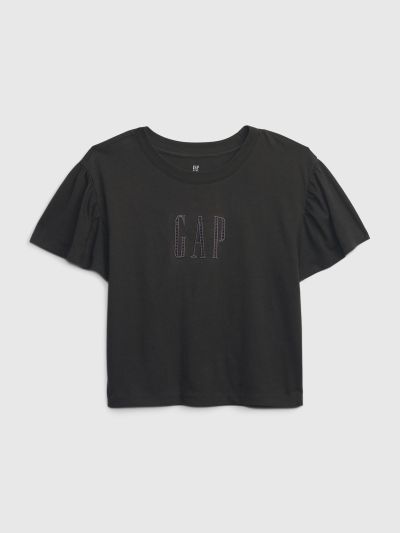 Γκρι Παιδική Gap Logo Flutter Sleeve Μπλούζα-710431001