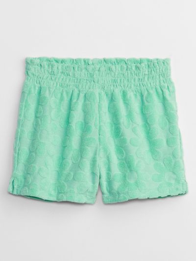 Πράσινο Παιδικό Smocked Terry Pull-On Σορτς-672669001