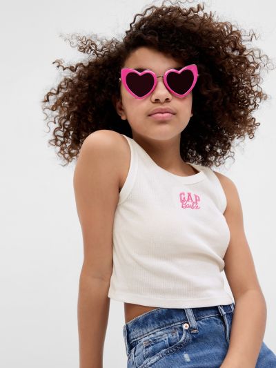 Άσπρη Gap × Barbie™ Παιδική Arch Logo Αμάνικη Μπλούζα-665824000