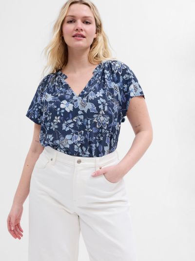 Relaxed Print Splitneck Τοπ-663015001