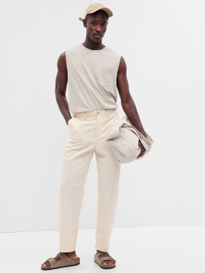 Lightweight Seersucker Pants with E-Waist-626181001