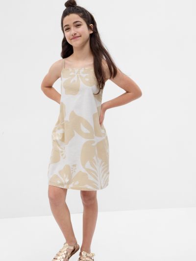 Παιδικό Linen-Cotton Floral Shift Φόρεμα-664476000