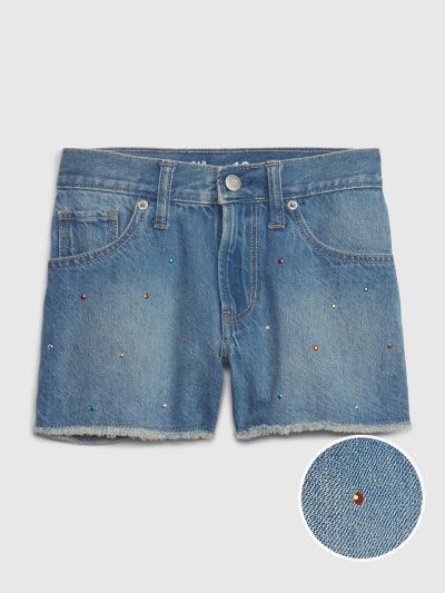 Μπλε Παιδικό Low Stride Rhinestone Σορτς με Washwell-674015000