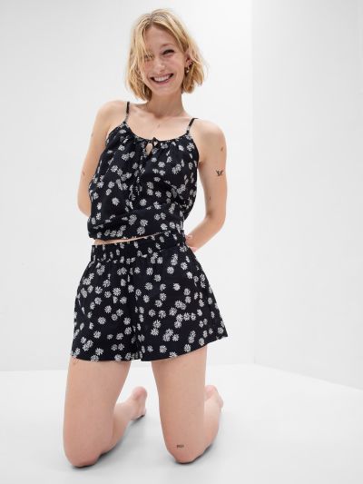 Μαύρο Cotton Πυτζάμα Σορτς-667187000