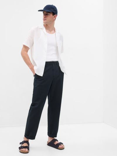 Lightweight Seersucker Pants with E-Waist-626181000